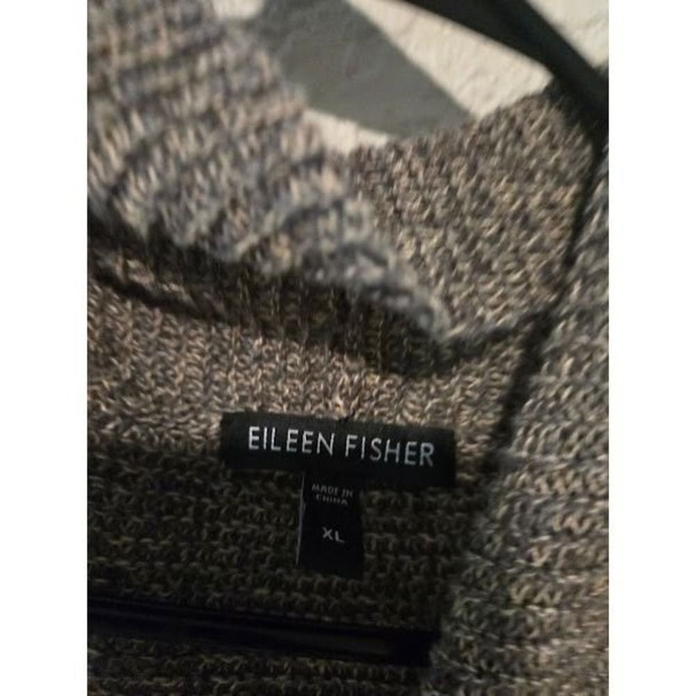 Eileen Fisher Brown Linen Knit Cardigan - Picture 2 of 3